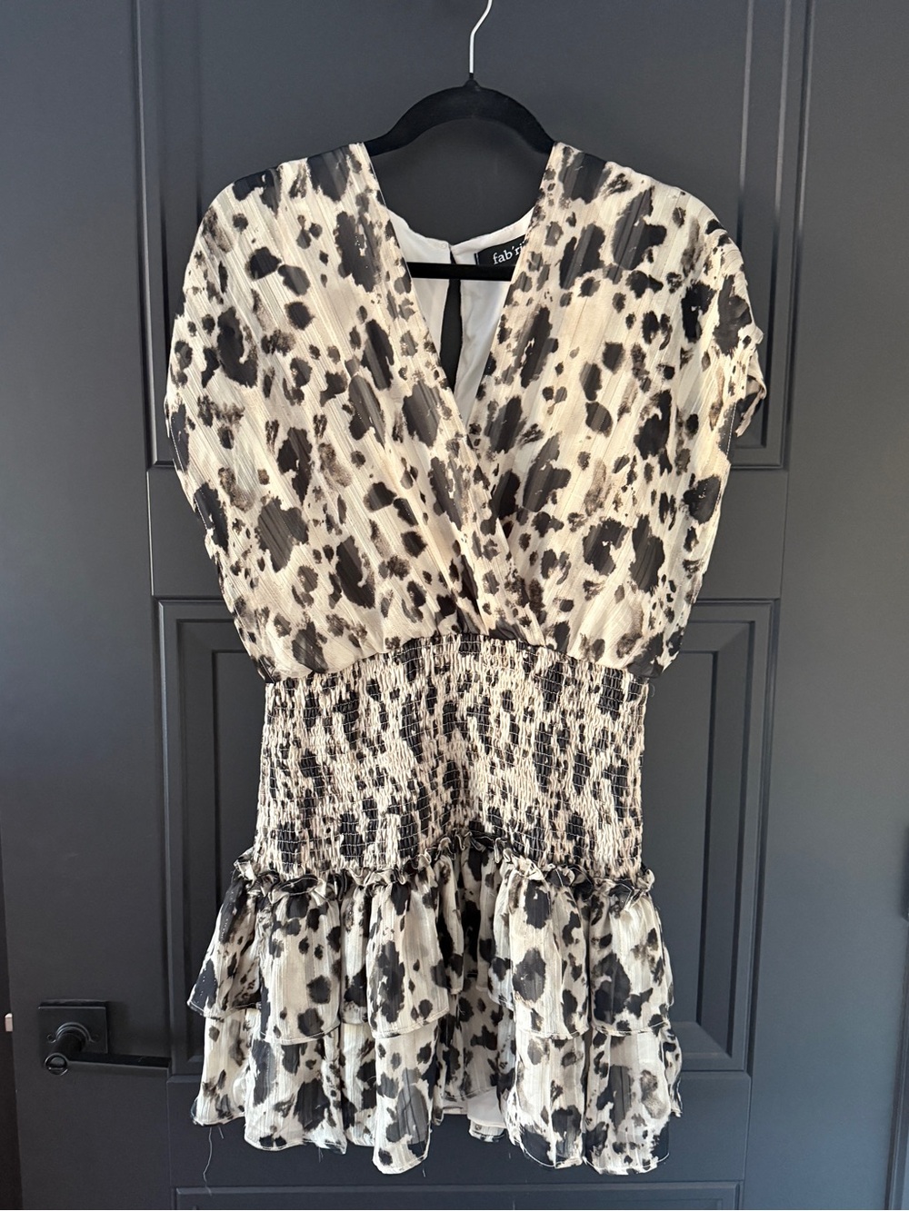 Animal Print Shirred Waist Dress